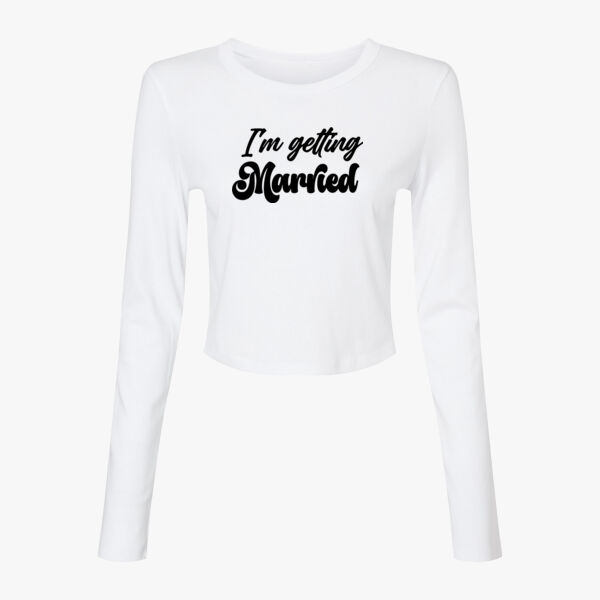 Getting Married BELLA + CANVAS Micro Rib Long Sleeve Baby Tee  Thumbnail