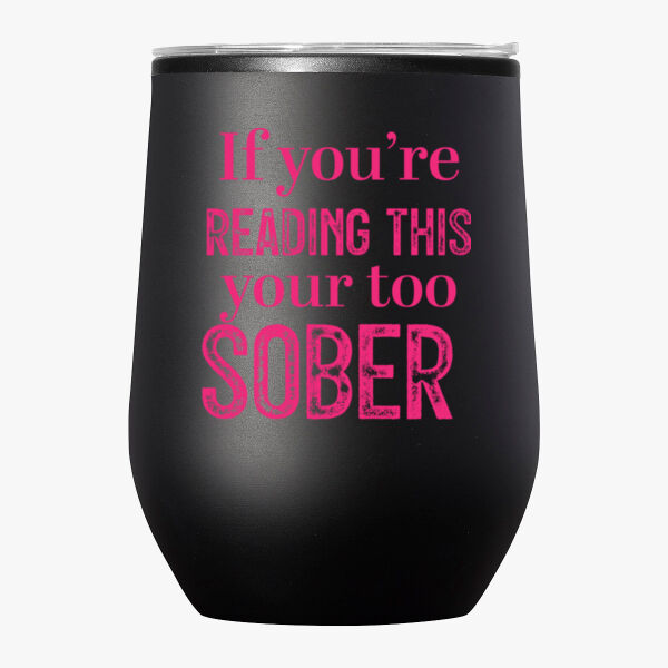 Sober 12oz Stemless Wine Tumbler With Lid  Thumbnail