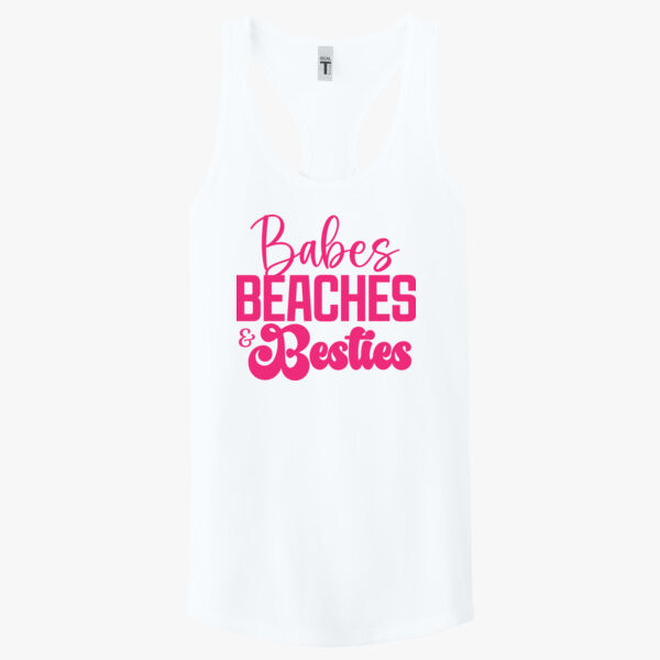 Babes beaches and besties racerback tank Thumbnail