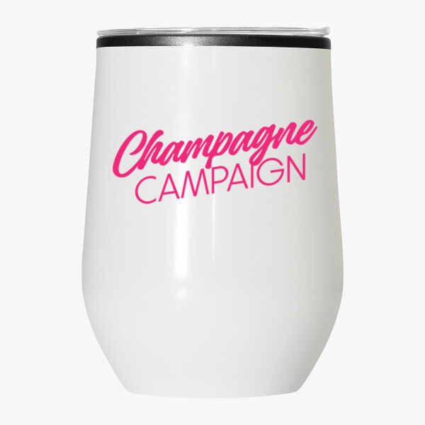 Champagne campaign 12 oz stemless wine tumbler with lid Thumbnail