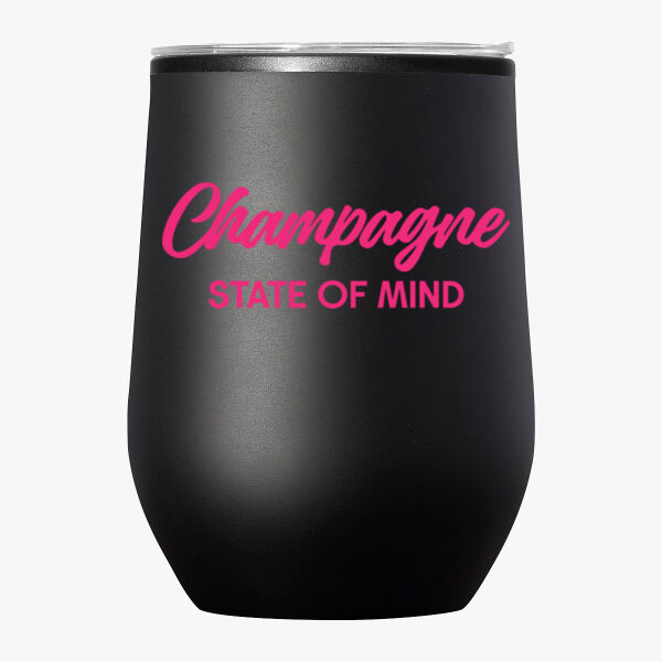 Champagne state of mindbwine tumbler with lid Thumbnail