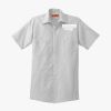 Short Sleeve Striped Industrial Work Shirt Thumbnail