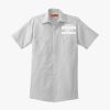 Short Sleeve Striped Industrial Work Shirt Thumbnail