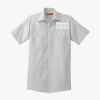 Short Sleeve Striped Industrial Work Shirt Thumbnail