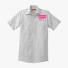Short Sleeve Striped Industrial Work Shirt Thumbnail