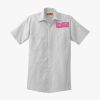 Short Sleeve Striped Industrial Work Shirt Thumbnail