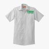 Short Sleeve Striped Industrial Work Shirt Thumbnail
